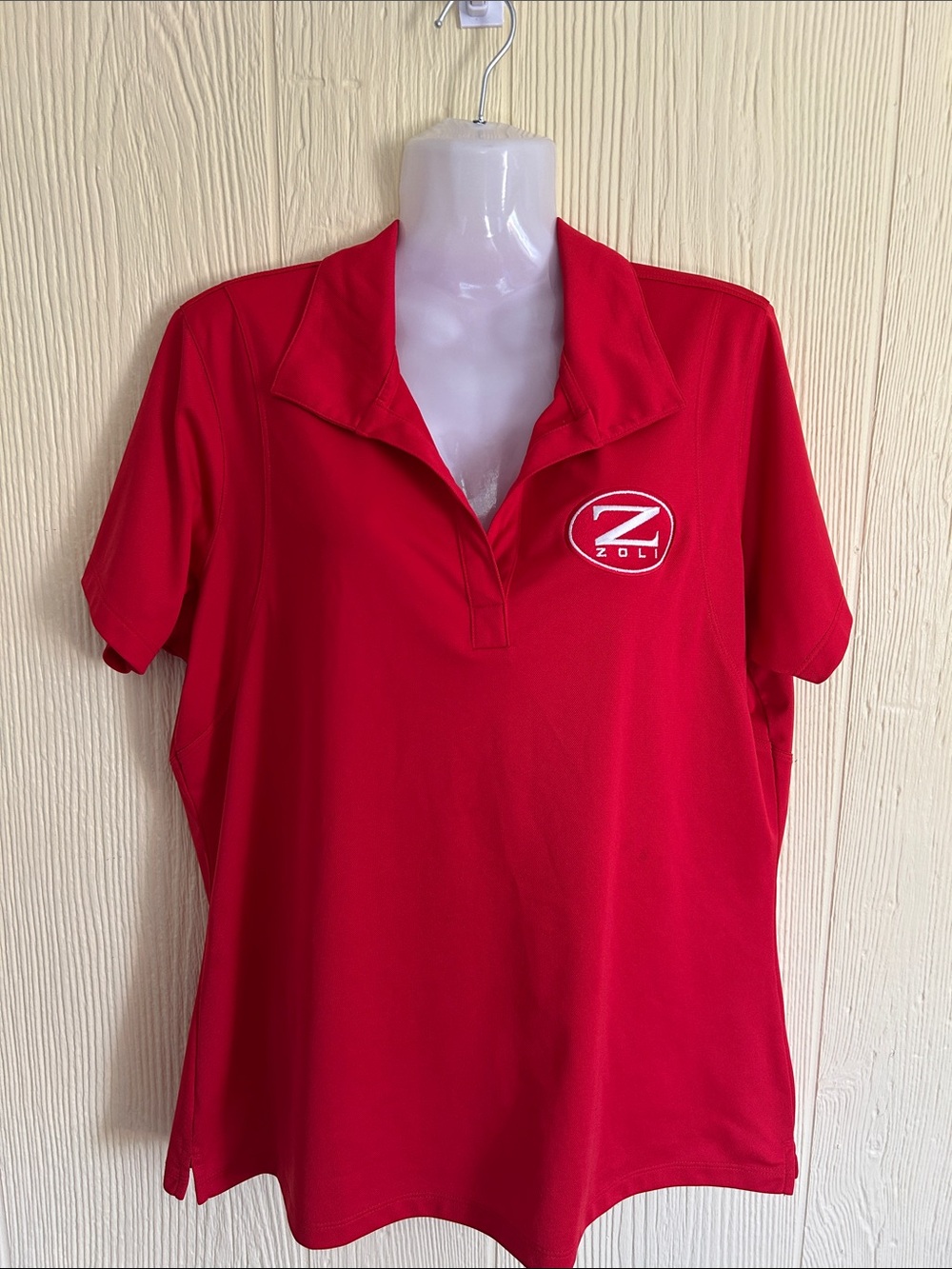 Women's Red Short Sleeve Polo